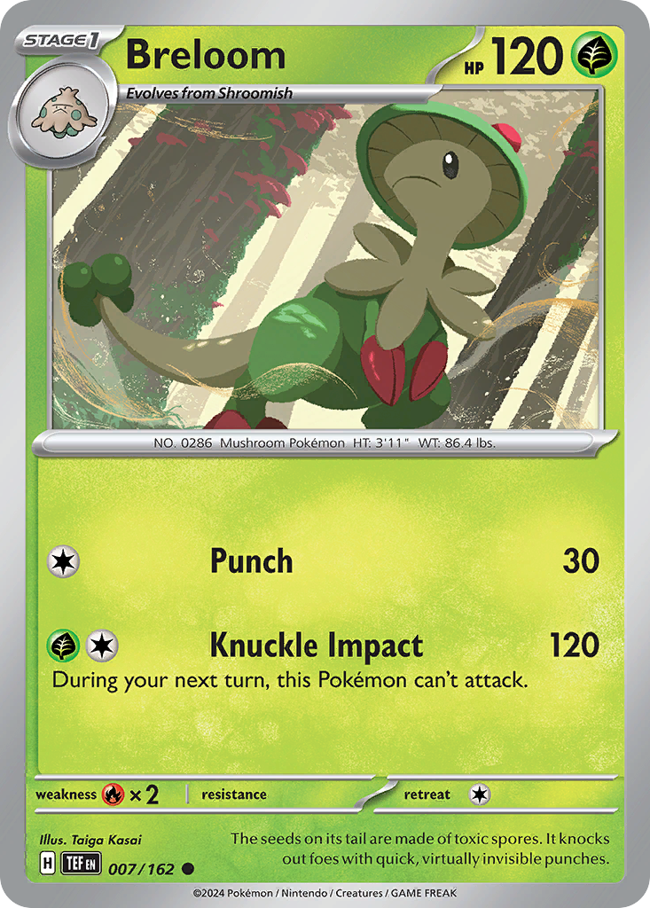 Breloom 7/162 Common | Temporal Forces | Pokemon Card