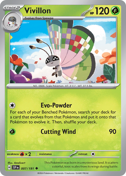 Vivillon 7/191 Uncommon | Surging Sparks | Pokemon Card