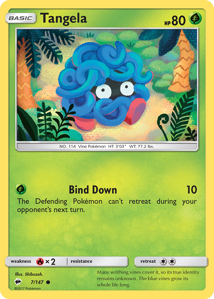 Tangela 7/147 Common | Burning Shadows | Pokemon Card