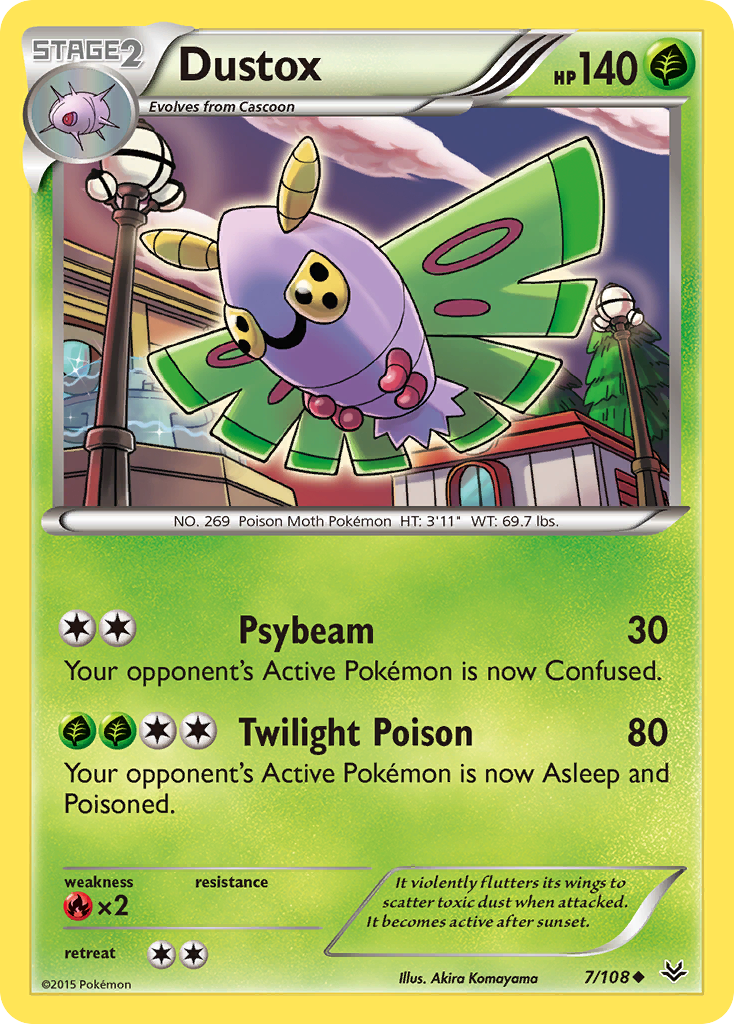 Dustox 7/108 Uncommon | Roaring Skies | Pokemon Card