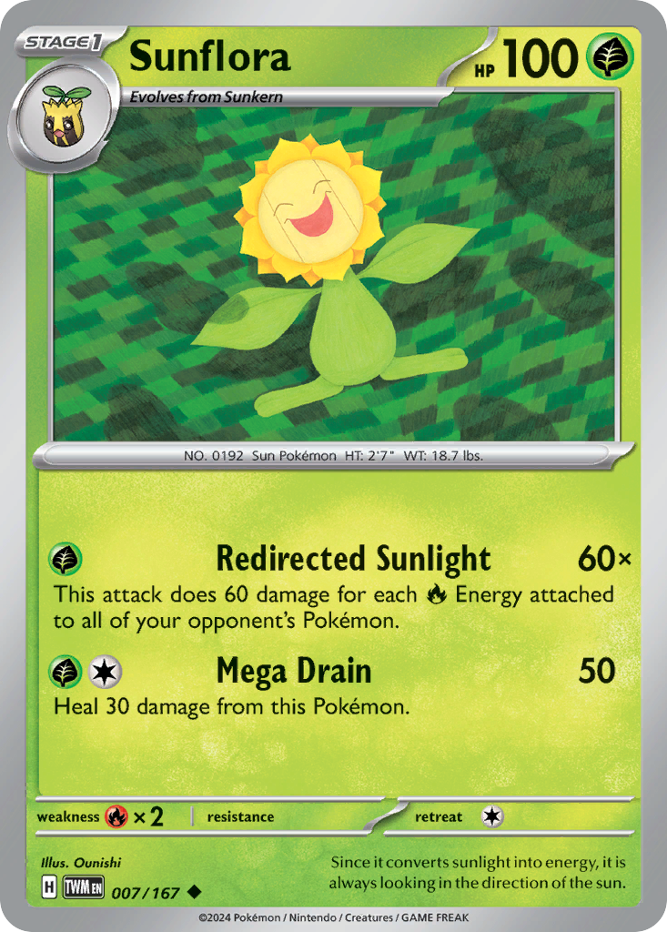 Sunflora 7/167 Uncommon | Twilight Masquerade | Pokemon Card