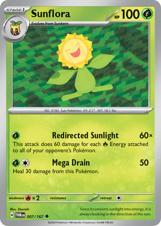 Sunflora 7/167 Uncommon | Twilight Masquerade | Pokemon Card