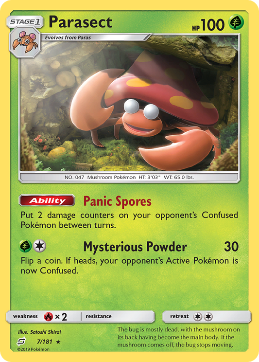 Parasect 7/181 Rare | Team Up | Pokemon Card