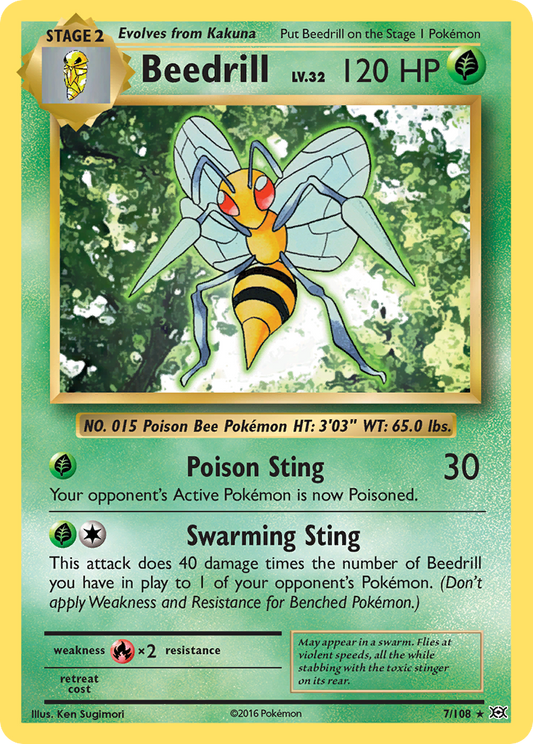 Beedrill 7/108 Rare | Evolutions | Pokemon Card