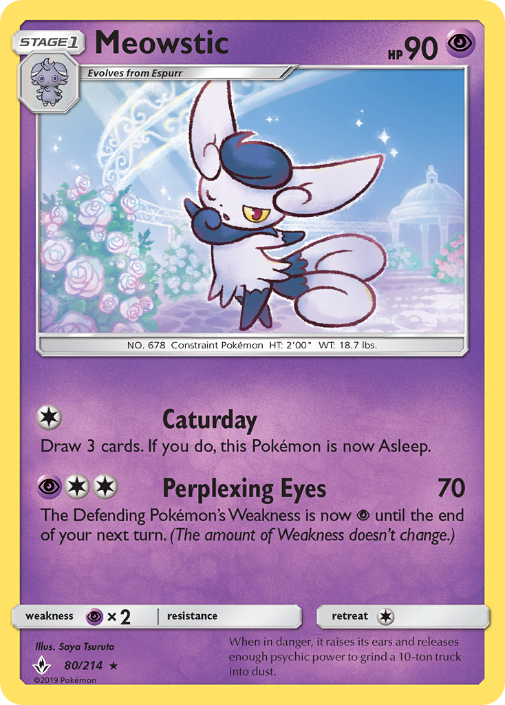 Meowstic 80/214 Rare | Unbroken Bonds | Pokemon Card