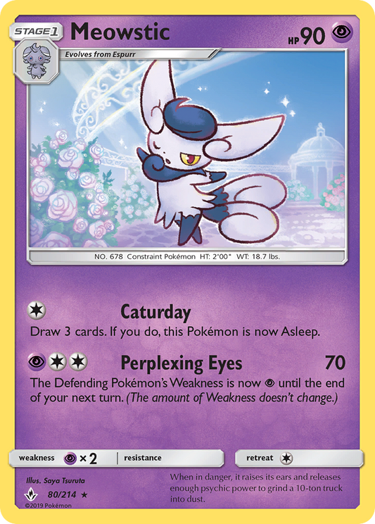 Meowstic 80/214 Rare | Unbroken Bonds | Pokemon Card