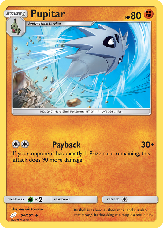 Pupitar 80/181 Uncommon | Team Up | Pokemon Card