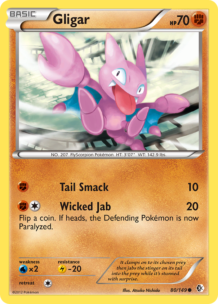 Gligar 80/149 Common | Boundaries Crossed | Pokemon Card