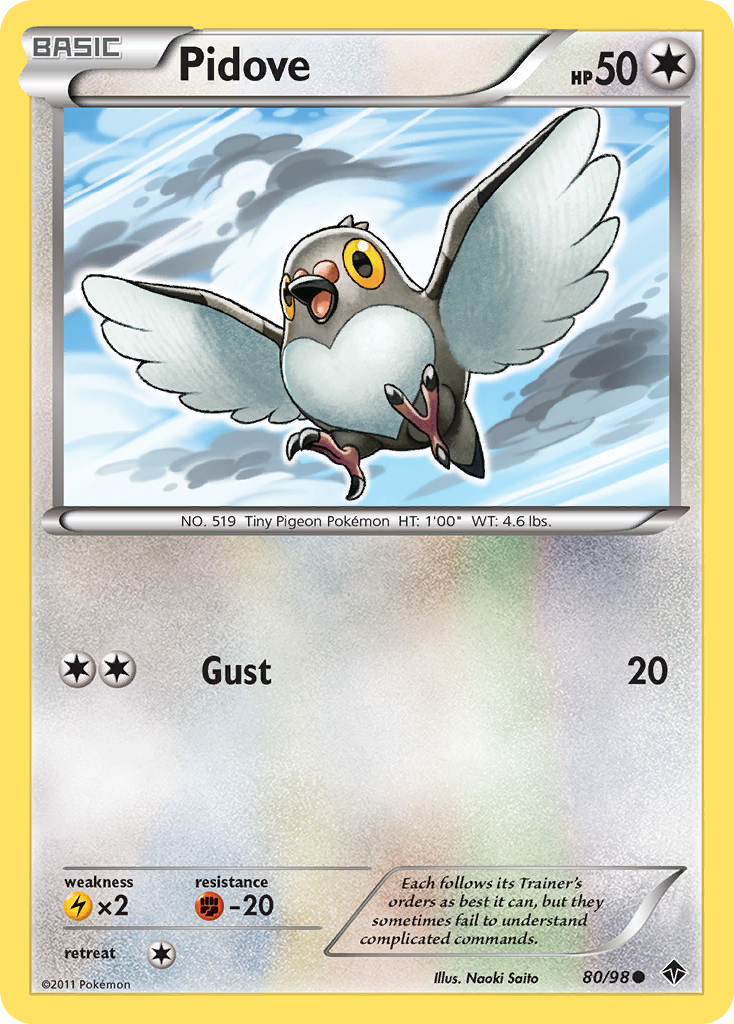 Pidove 80/98 Common | Emerging Powers | Pokemon Card