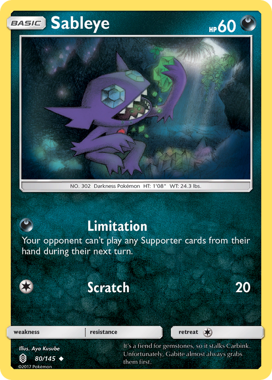 Sableye 80/145 Uncommon | Guardians Rising | Pokemon Card