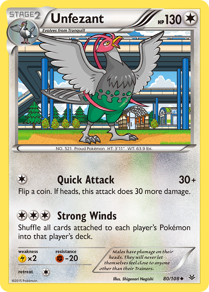 Unfezant 80/108 Uncommon | Roaring Skies | Pokémon Card