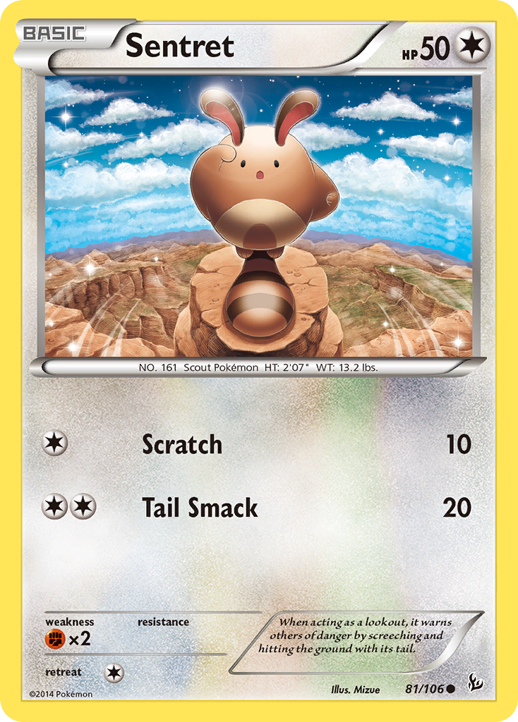 Sentret 81/106 Common | Flashfire | Pokemon Card