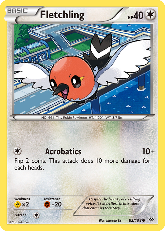 Fletchling 82/108 Common | Roaring Skies | Pokemon Card