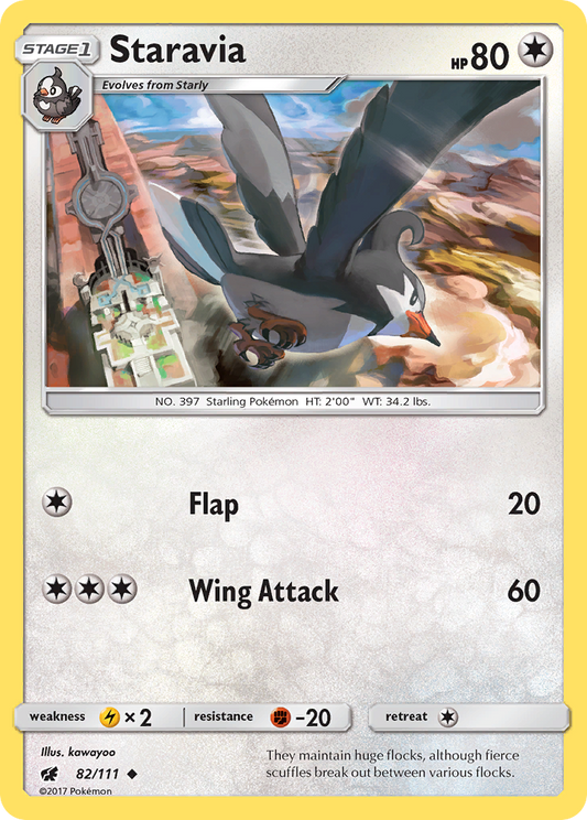 Staravia 82/111 Uncommon | Crimson Invasion | Pokemon Card