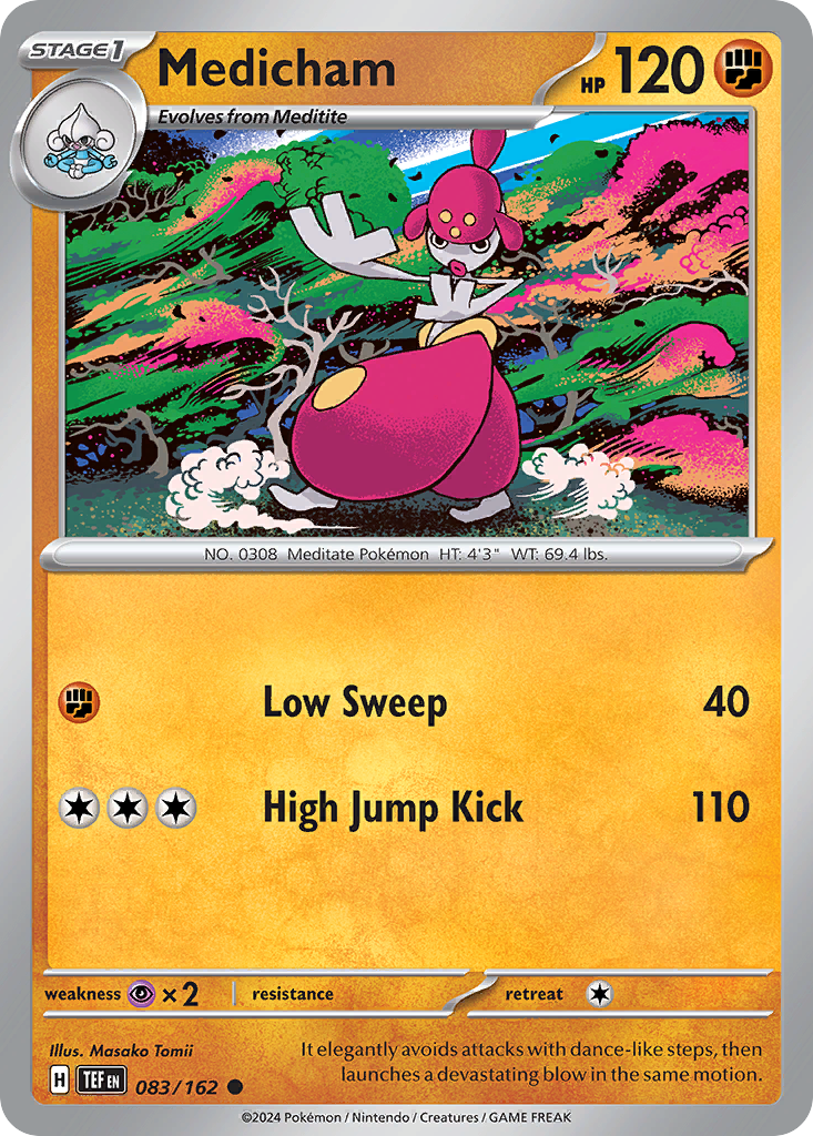 Medicham 83/162 Common | Temporal Forces | Pokemon Card