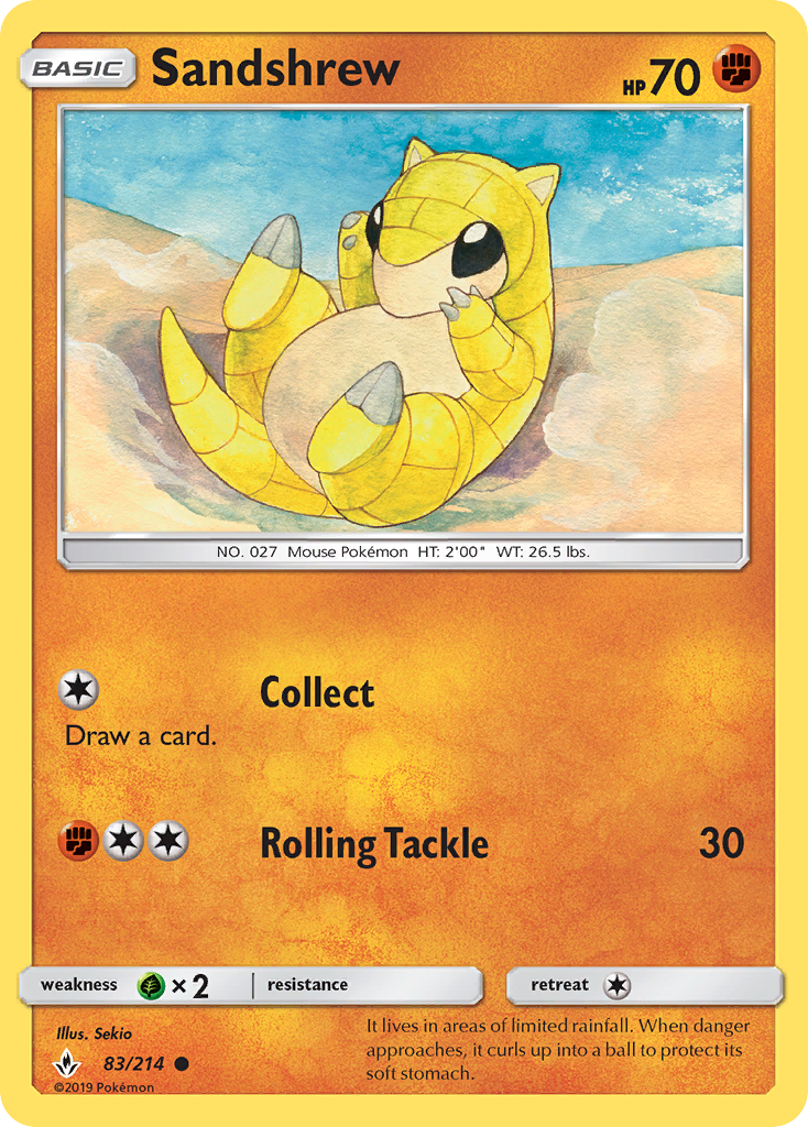 Sandshrew 83/214 Common | Unbroken Bonds | Pokemon Card