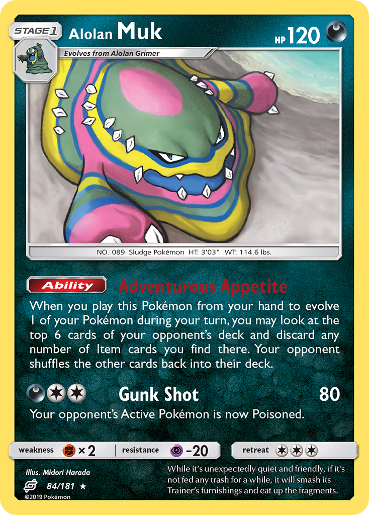 Alolan Muk 84/181 Rare | Team Up | Pokemon Card