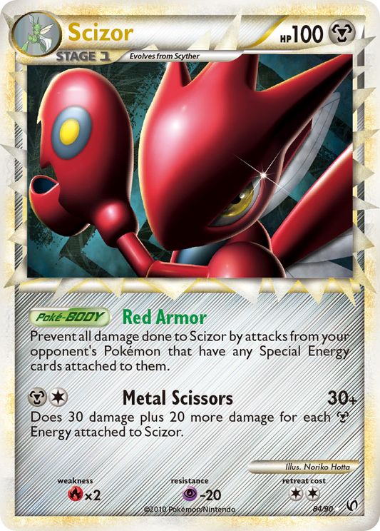 Scizor 84/90 Rare Prime | HS—Undaunted | Pokemon Card