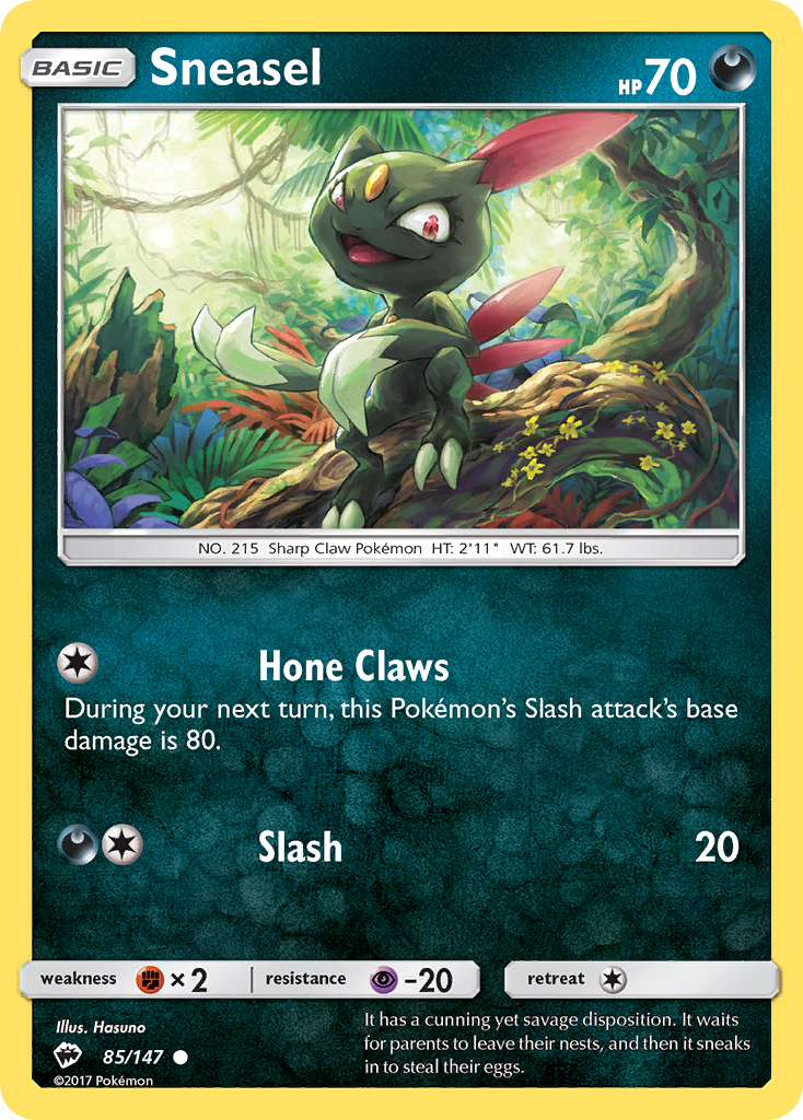 Sneasel 85/145 Common | Burning Shadows | Pokémon Card