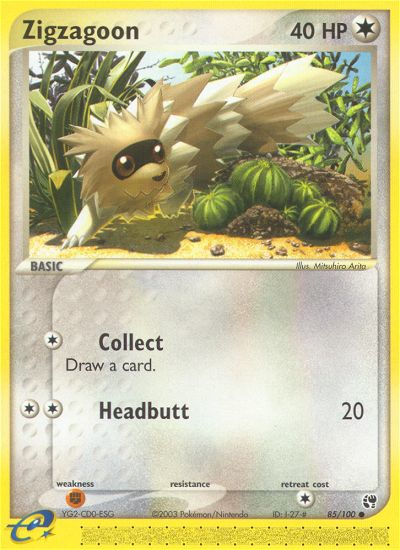 Zigzagoon 85/100 Common | Sandstorm | Pokemon Card