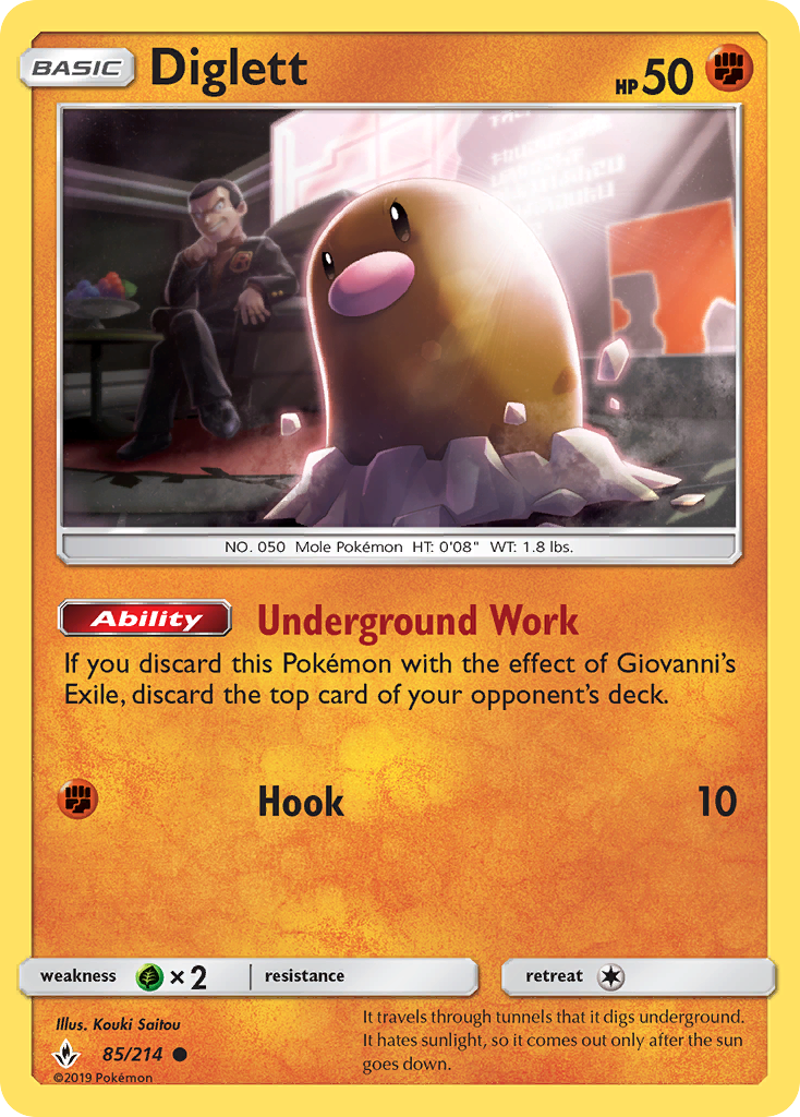 Diglett 85/214 Common | Unbroken Bonds | Pokemon Card