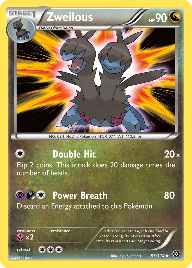 Zweilous 85/114 Uncommon | Steam Siege | Pokémon Card