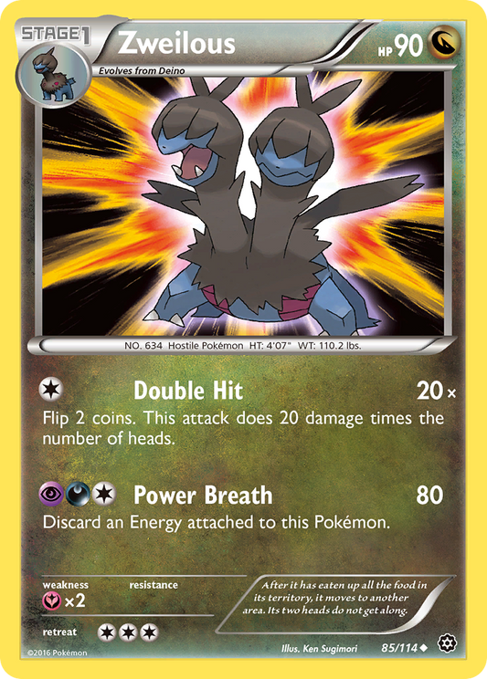 Zweilous 85/114 Uncommon | Steam Siege | Pokémon Card