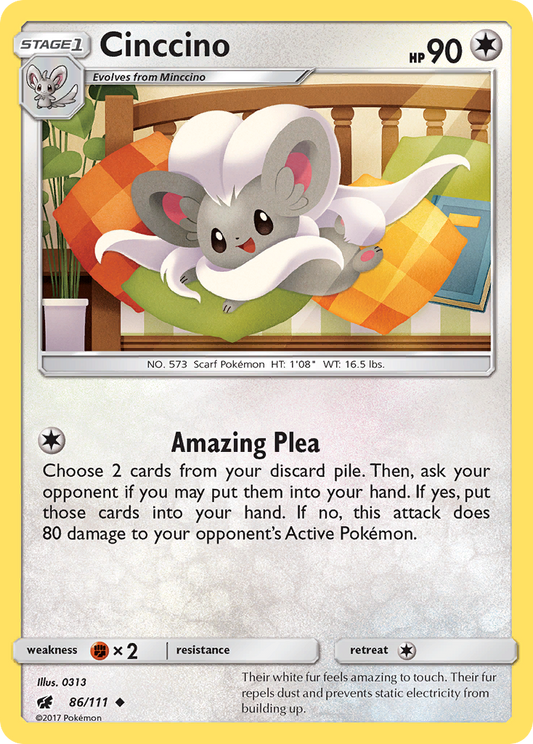 Cinccino 86/111 Uncommon | Crimson Invasion | Pokémon Card