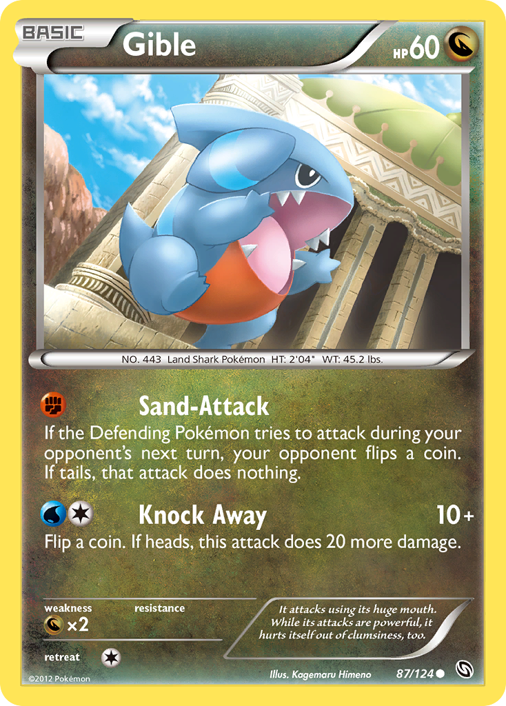 Gible 87/124 Common | Dragons Exalted | Pokemon Card