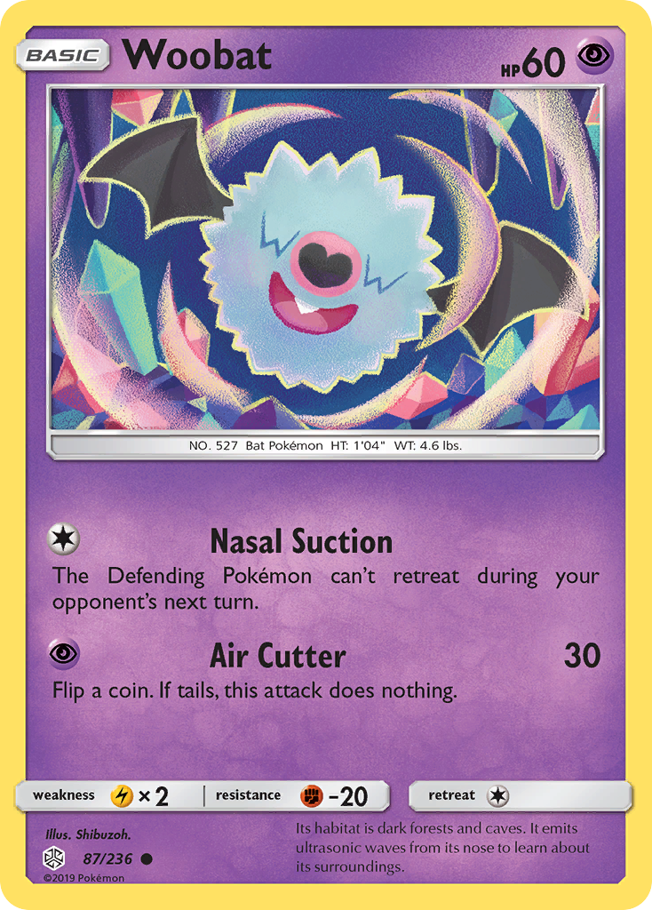 Woobat 87/236 Common | Cosmic Eclipse | Pokemon Card