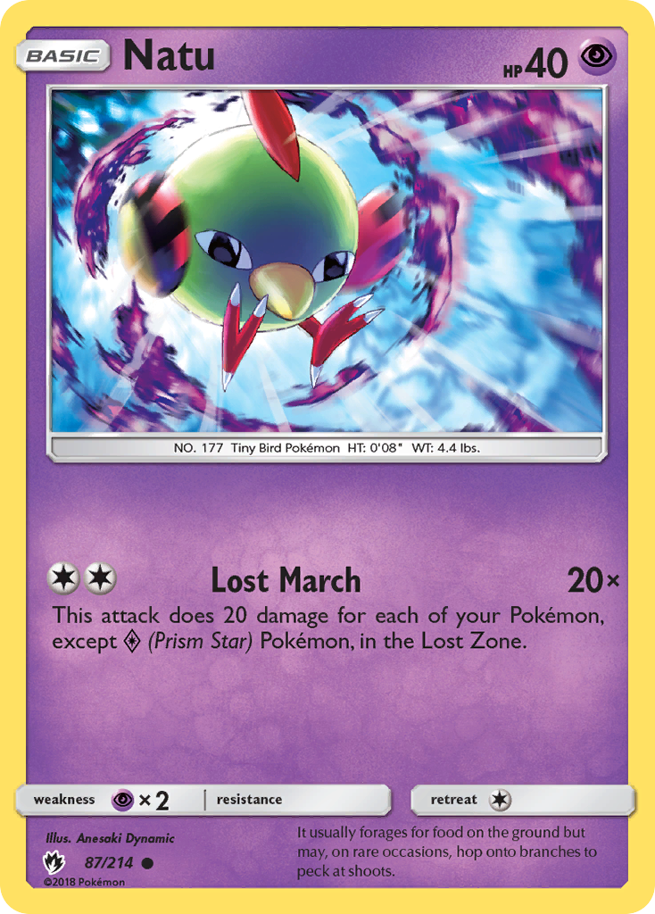 Natu 87/214 Common | Lost Thunder | Pokemon Card