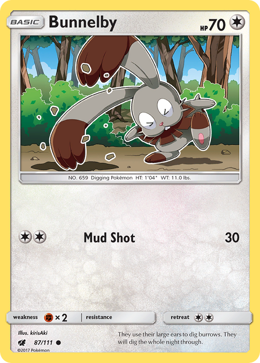 Bunnelby 87/111 Common | Crimson Invasion | Pokémon Card