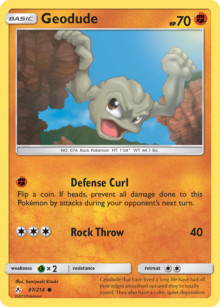 Geodude 87/214 Common | Unbroken Bonds | Pokemon Card