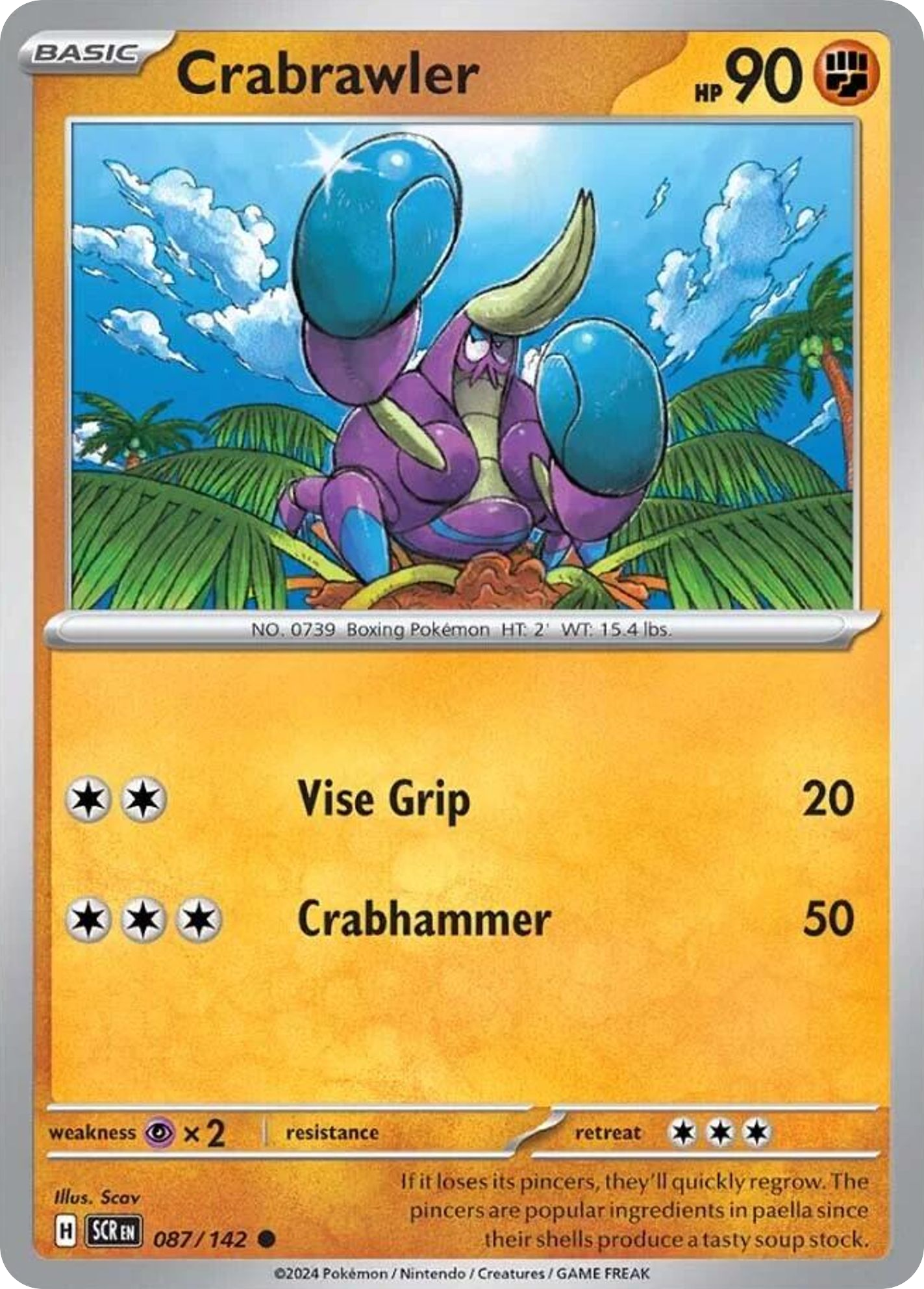 Crabrawler 87/142 Common | Stellar Crown | Pokemon Card