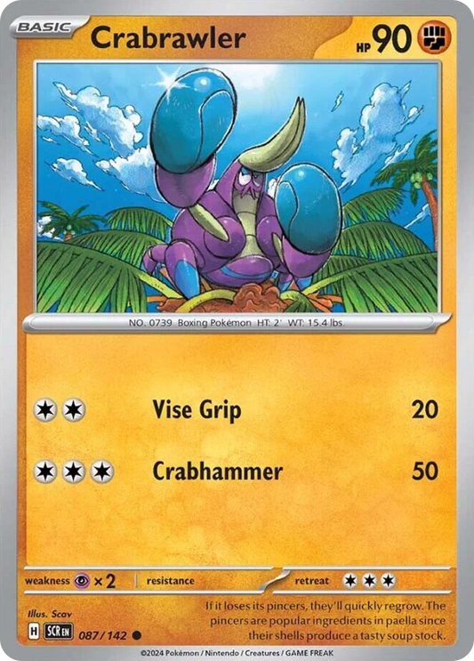 Crabrawler 87/142 Common | Stellar Crown | Pokemon Card