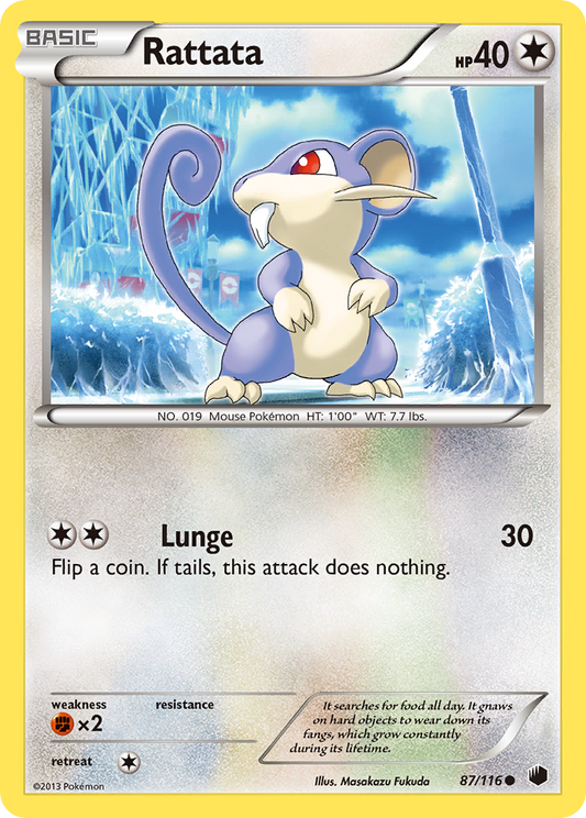 Rattata 87/116 Common | Plasma Freeze | Pokemon Card