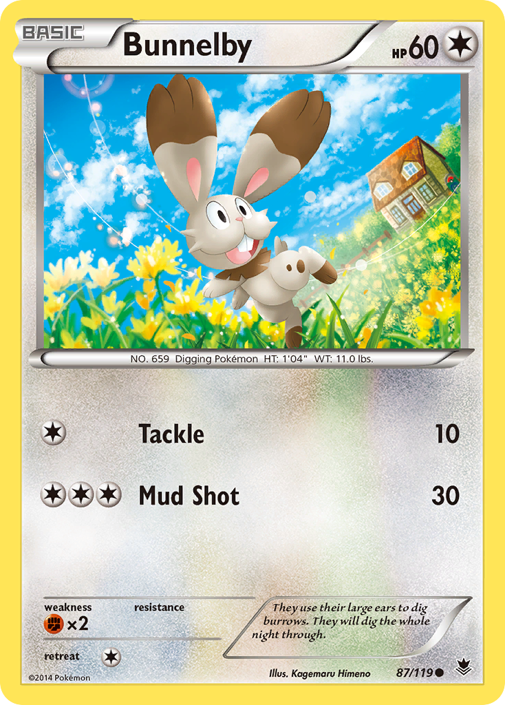 Bunnelby 87/124 Common | Phantom Forces | Pokémon Card