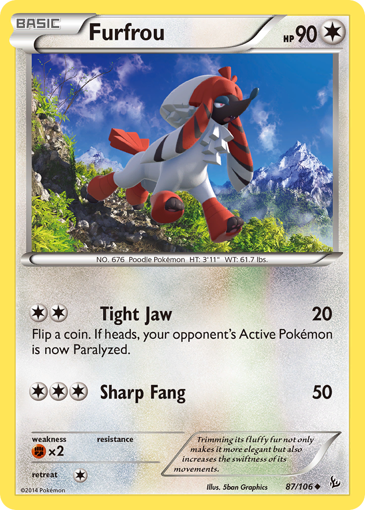 Furfrou 87/106 Uncommon | Flashfire | Pokemon Card