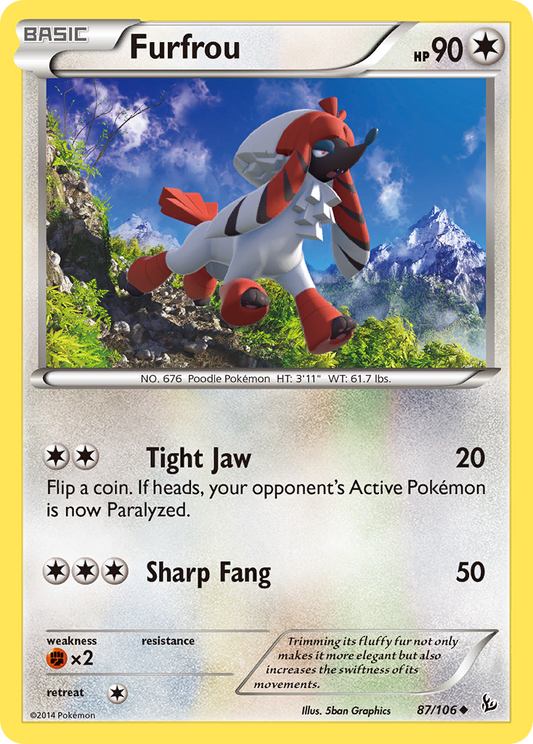 Furfrou 87/106 Uncommon | Flashfire | Pokemon Card