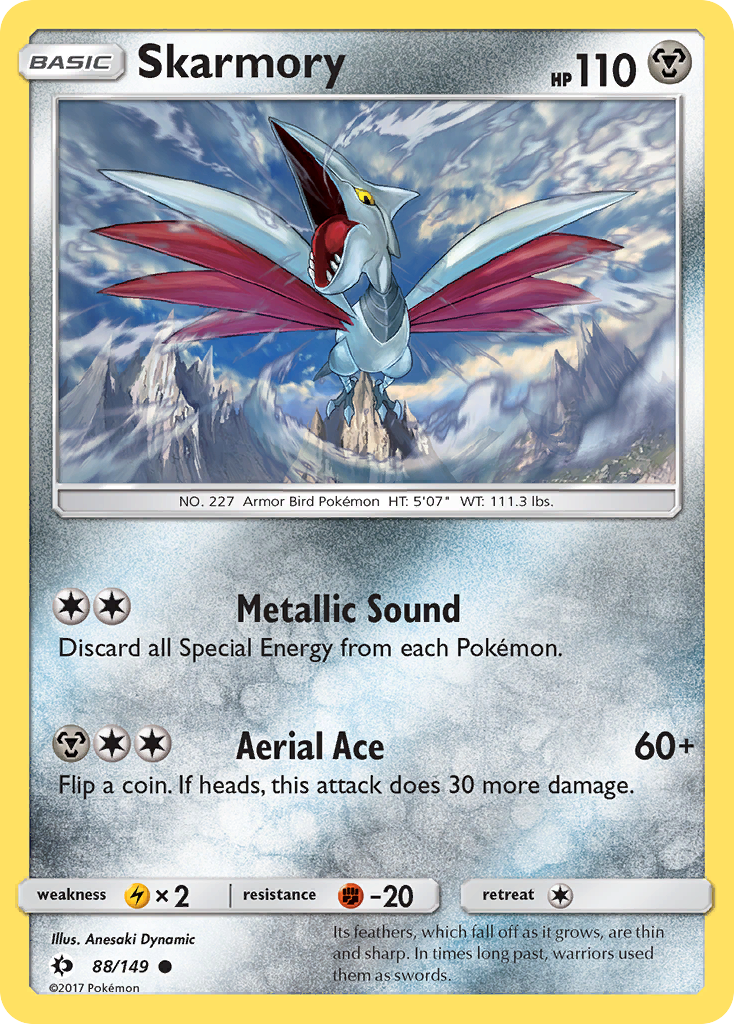 Skarmory 88/149 Common | Sun & Moon | Pokemon Card