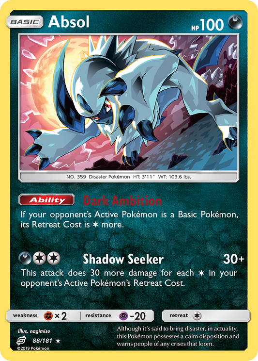 Absol 88/181 Rare Holo | Team Up | Pokemon Card