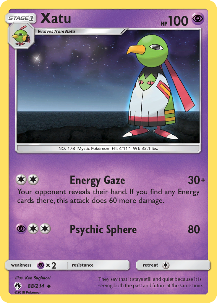 Xatu 88/214 Uncommon | Lost Thunder | Pokemon Card