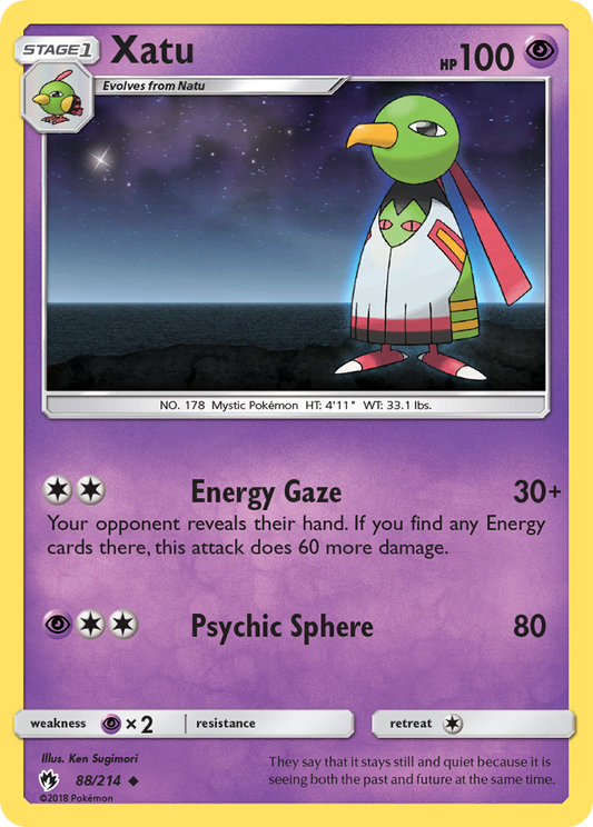 Xatu 88/214 Uncommon | Lost Thunder | Pokemon Card