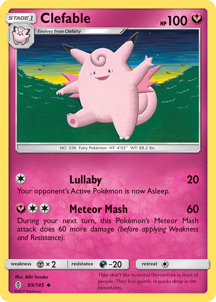 Clefable 89/145 Uncommon | Guardians Rising | Pokemon Card