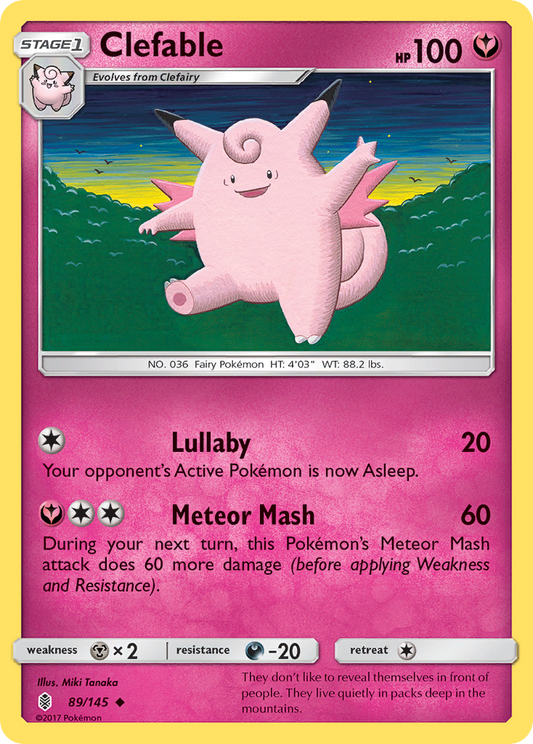 Clefable 89/145 Uncommon | Guardians Rising | Pokemon Card