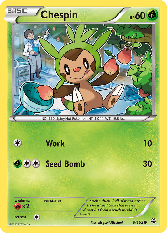 Chespin 8/162 Common | BREAKthrough | Pokemon Card