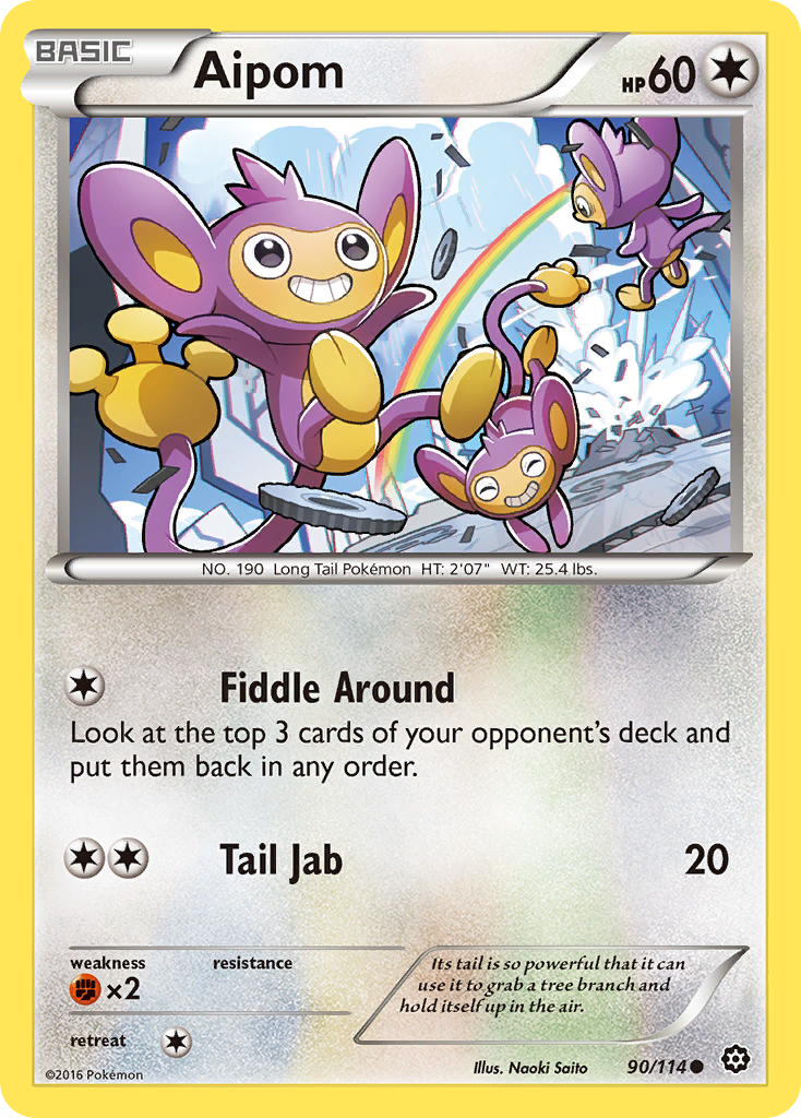 Aipom 90/114 Common | Steam Siege | Pokemon Card