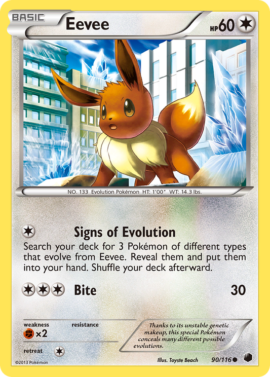 Eevee 90/116 Common | Plasma Freeze | Pokemon Card