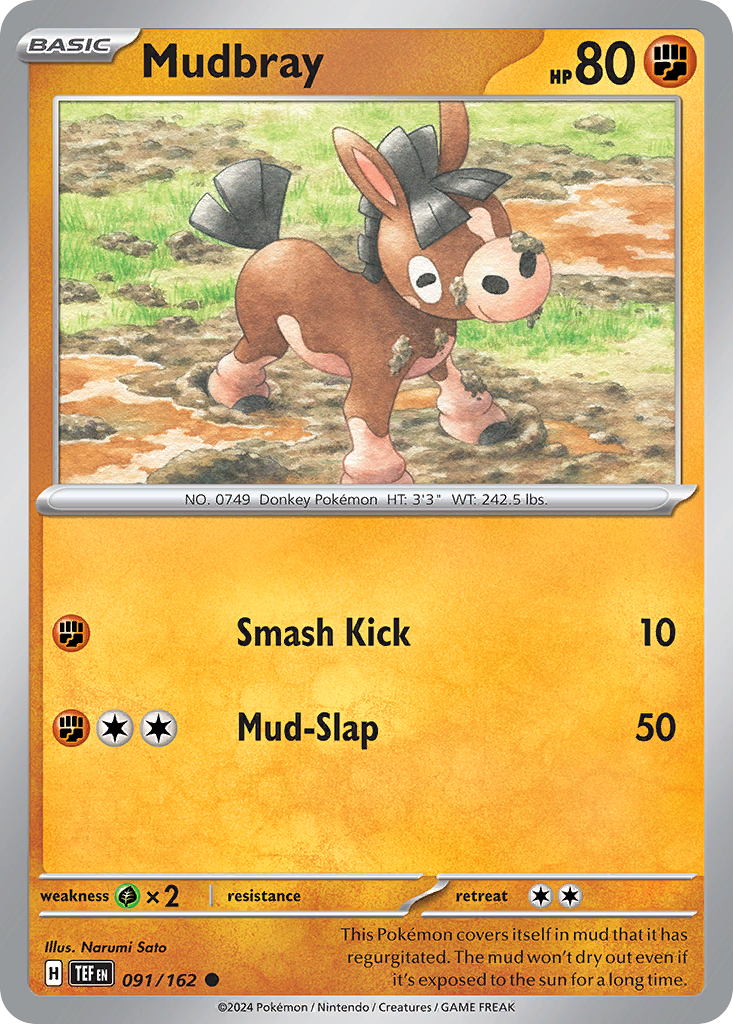 Mudbray 91/162 Common | Temporal Forces | Pokemon Card