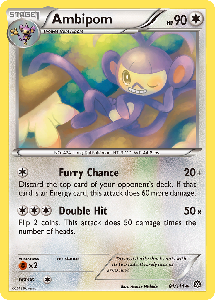 Ambipom 91/114 Uncommon | Steam Siege | Pokémon Card